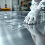 Фото по теме: Процесс нанесения защитной полиэтиленовой пленки на лист
